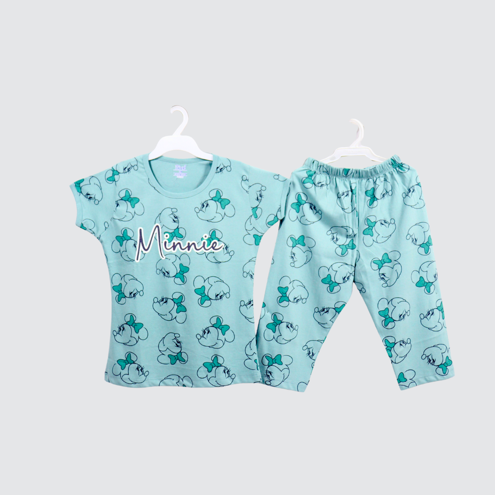 Girls Baby blue Eyelet Ruffle Top & Shorts Set Alternate View