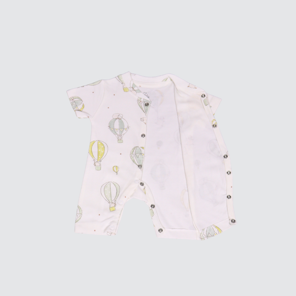 Baby Hot Air Balloon Kimono Shortall Romper