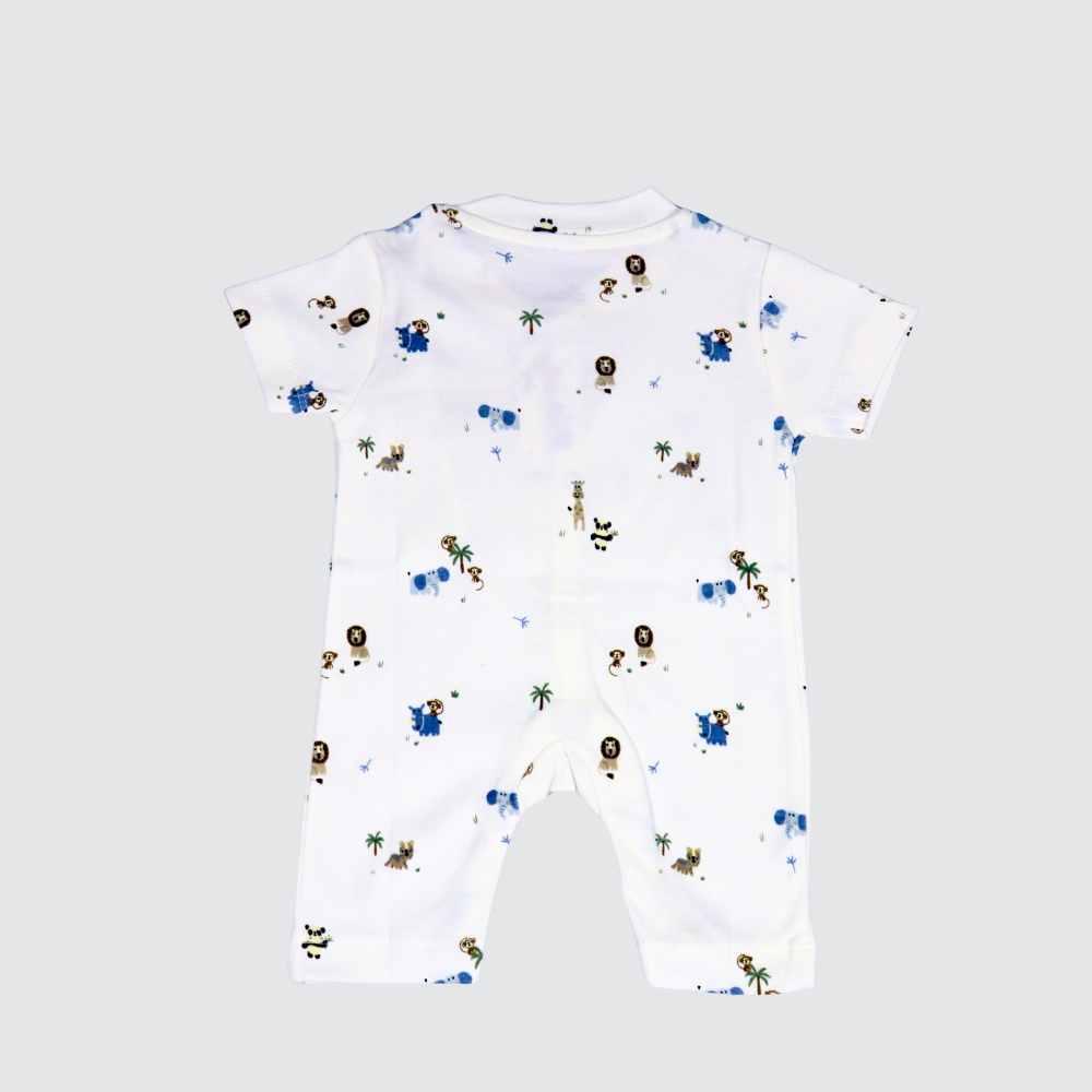Kimono-Style Fine-Knit Short-Sleeve Romper