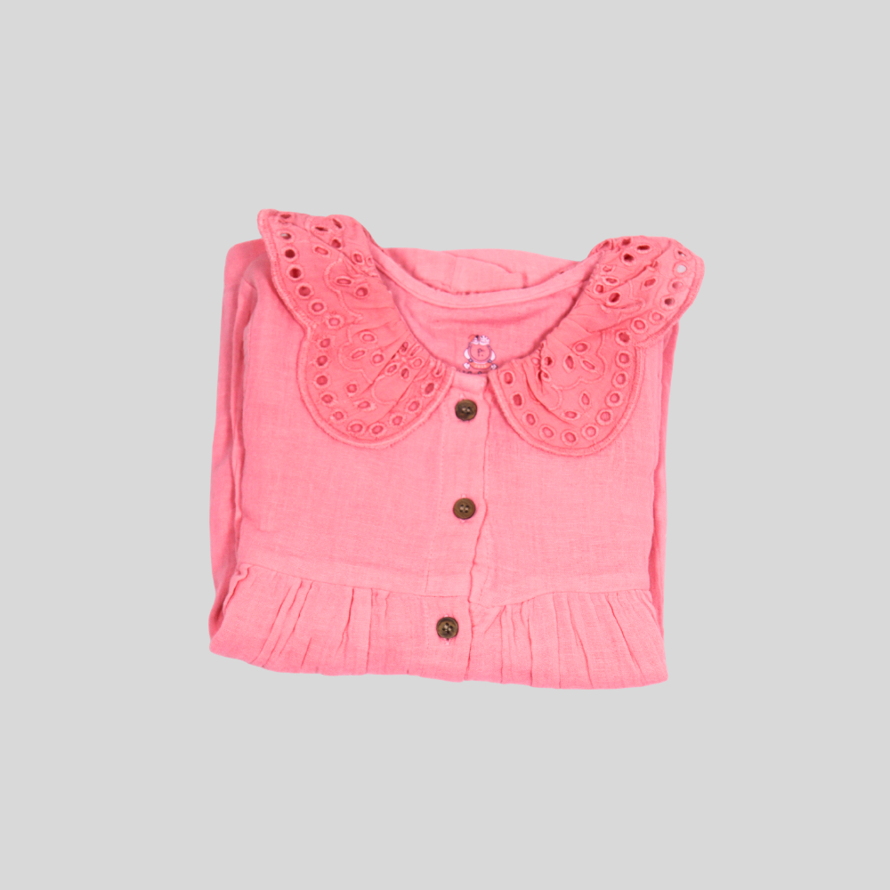 Baby Girls Rosy Peter Pan Collar Dress Alternate View