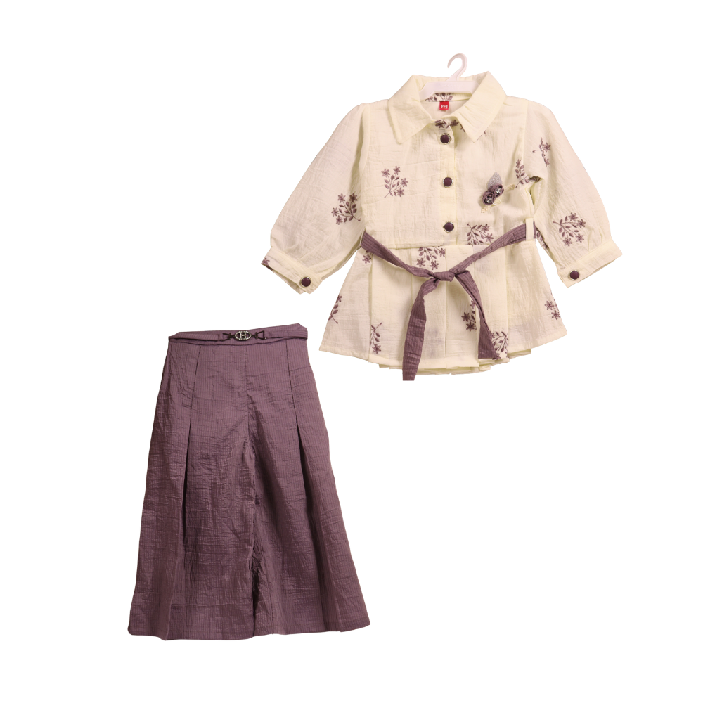 Girls Floral Top & Culottes Set