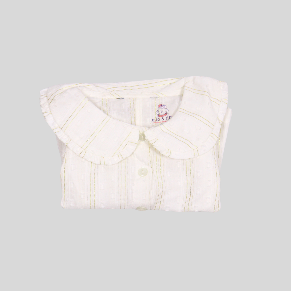 Baby Girls Pearl Collar Cotton Party Top Alternate View