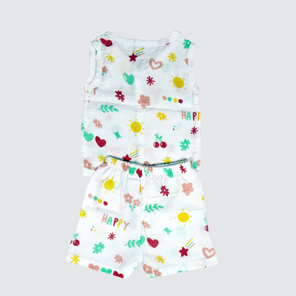 Baby Sleeveless Printed Top & Shorts Set Alternate View