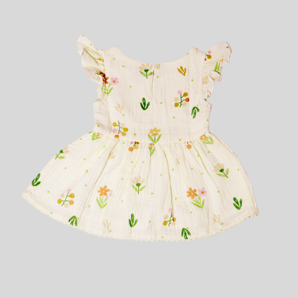 Baby Girls Floral Flutter Sleeve Dress