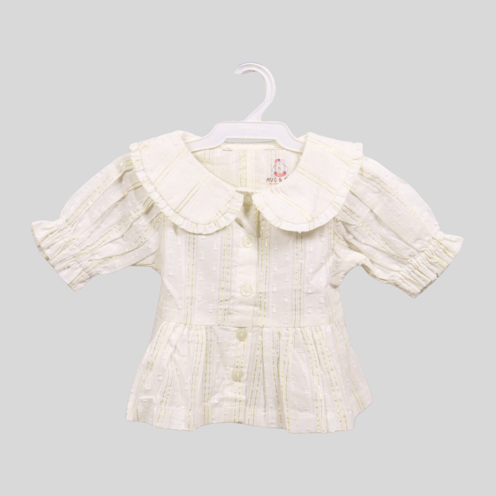 Baby Girls Pearl Collar Cotton Party Top