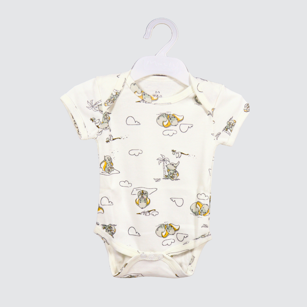 : Baby Elephant Print Romper